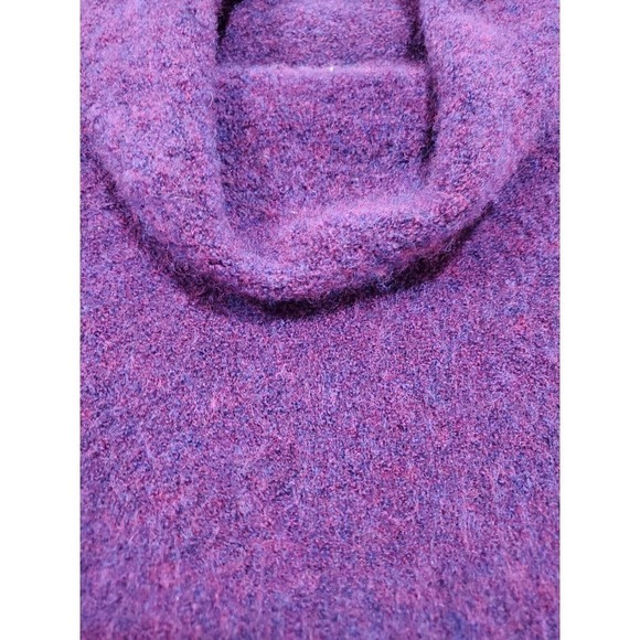 Vtg Laura Ashley Sz Large Pullover Wool Fuzzy Soft Purple Cowl Neck Sweater - Picture 7 of 7
